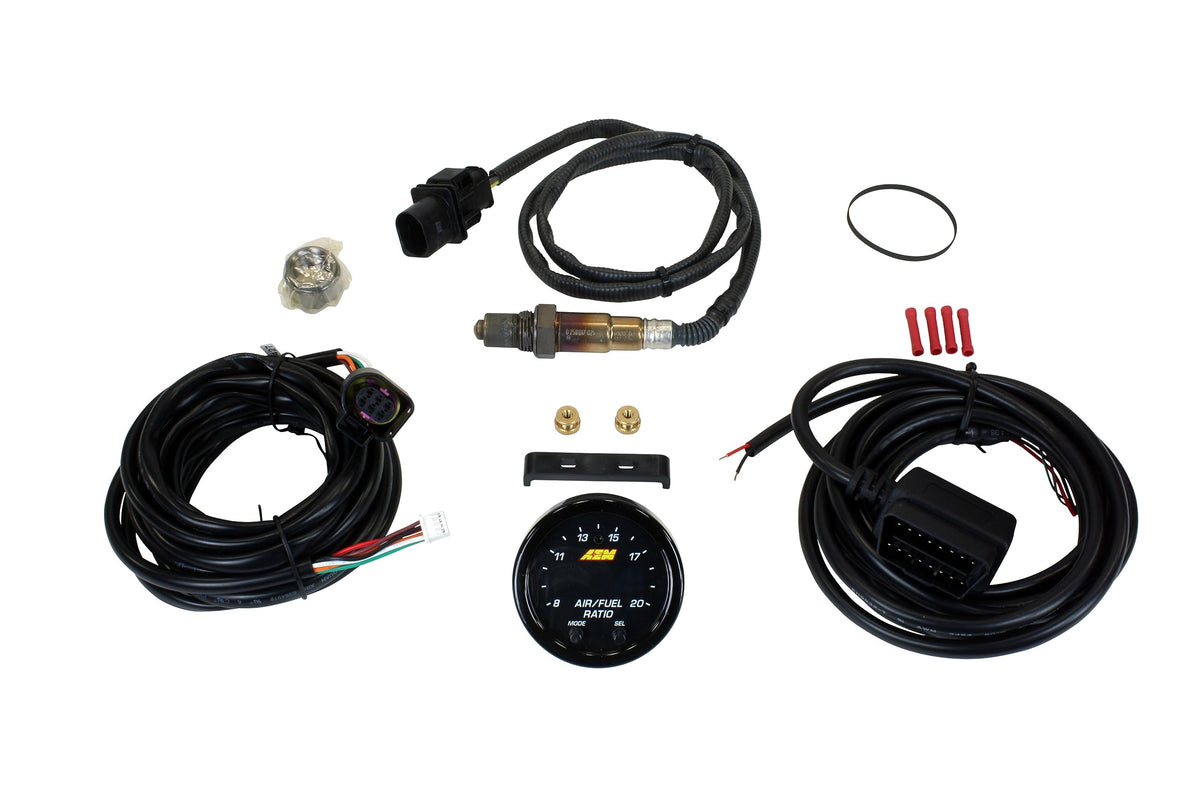 AEM controller wiring and connectors highlighting OBD-II CAN and RS232 outputs