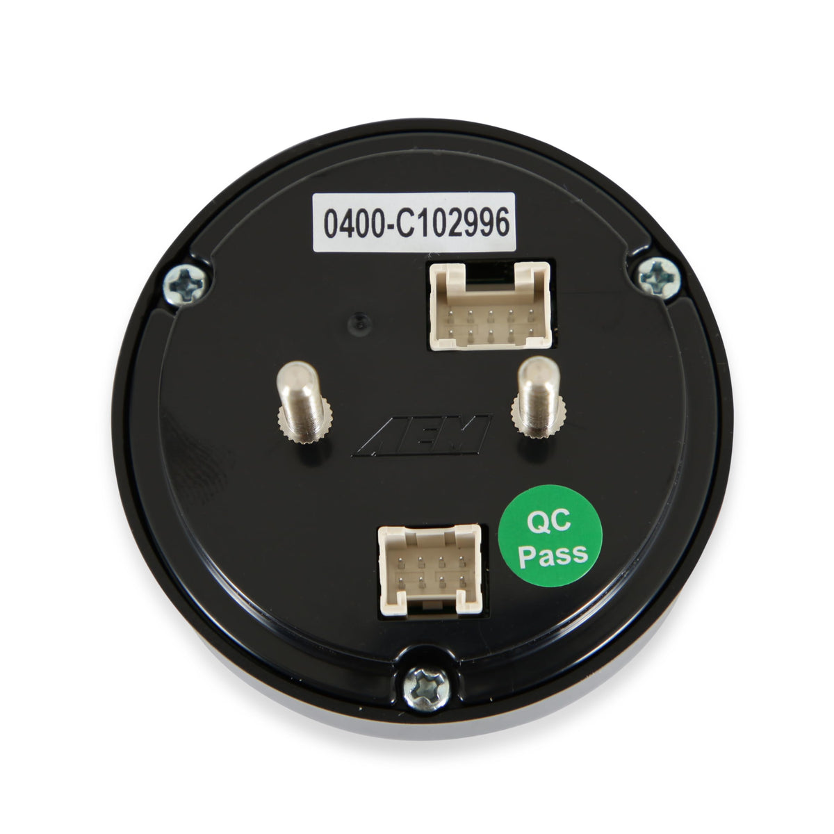 AEM rear ports showing RS232 and AEMnet for data connectivity