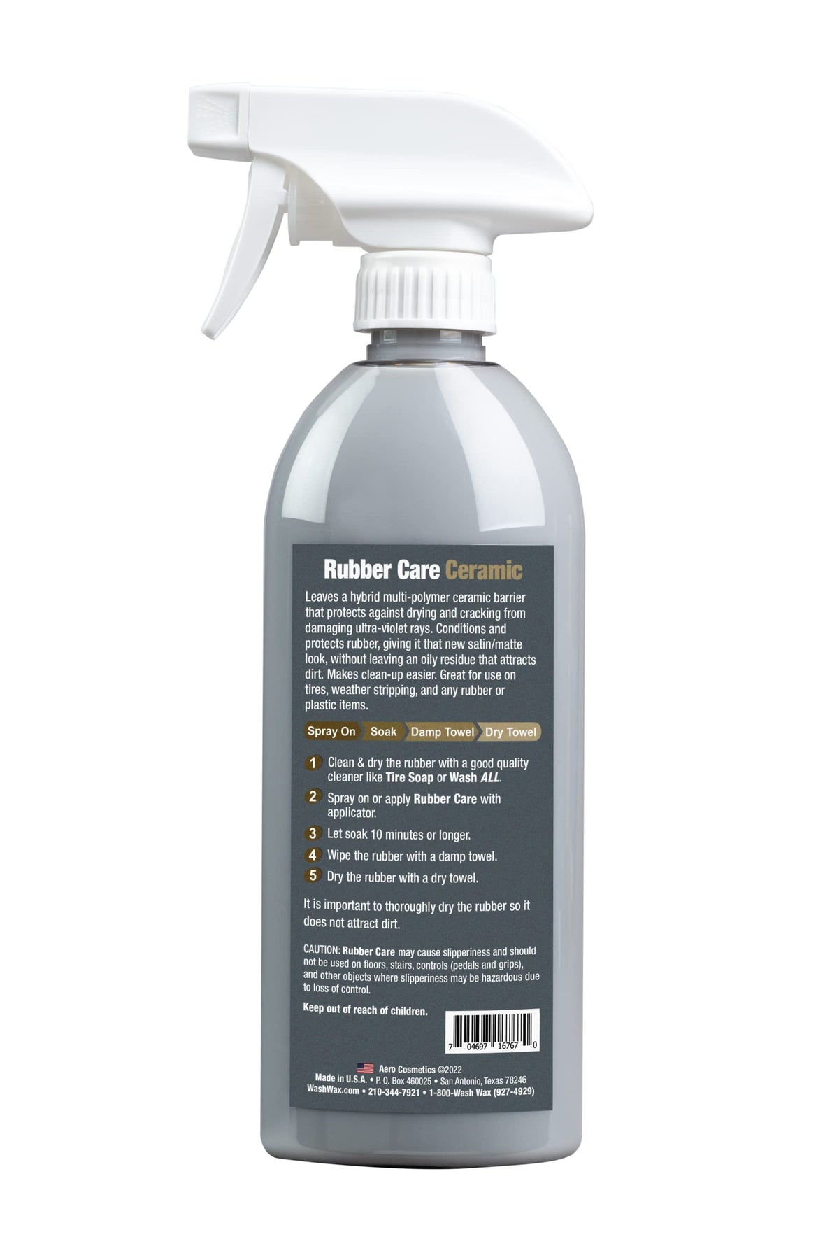 Aero Cosmetics 16 oz bottle label closeup showing aircraft-grade specification