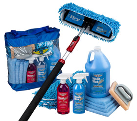Aero Cosmetics complete kit laid out showing pole and accessories for efficient cleaning