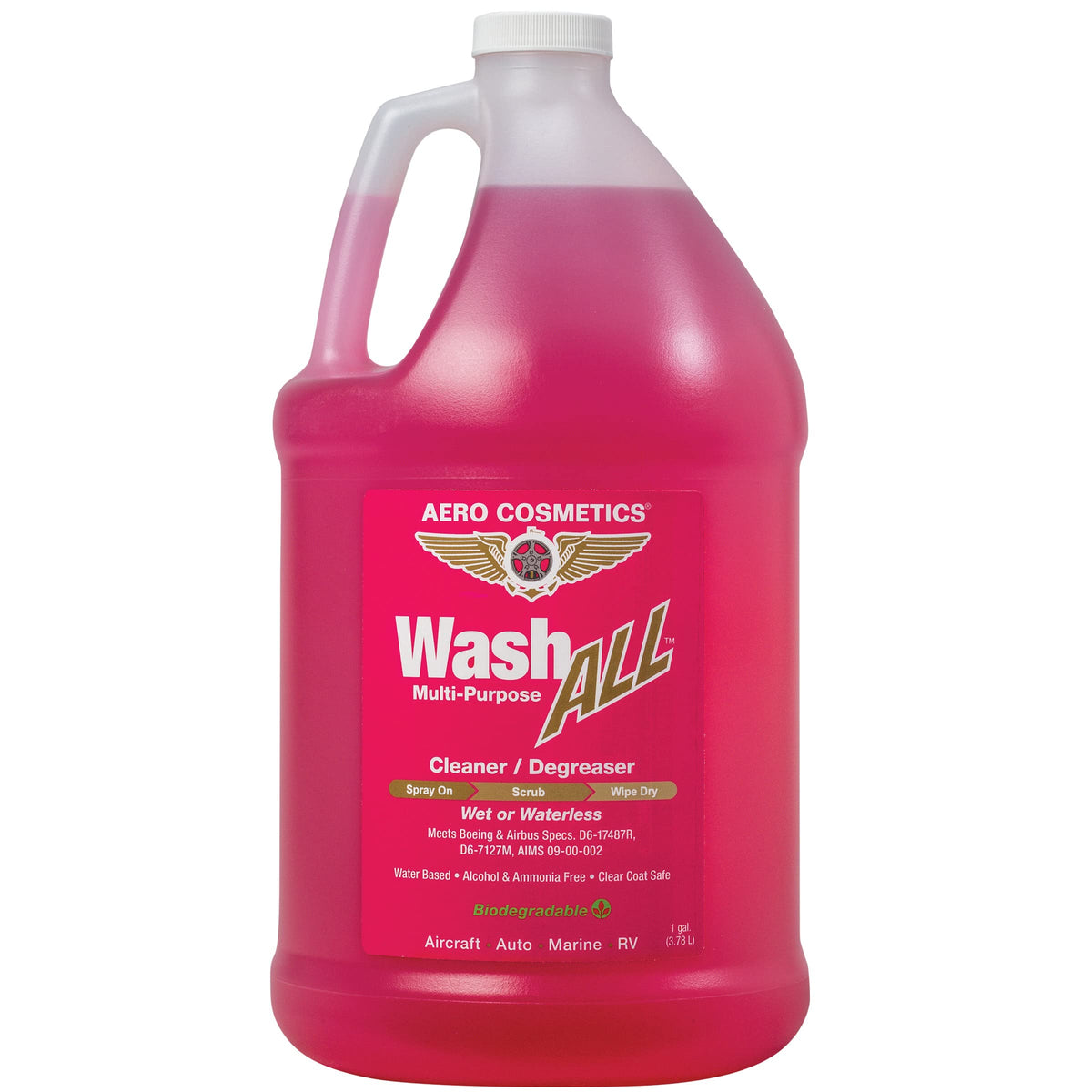 Aero Cosmetics front spray bottle showing label and user-friendly nozzle for quick cleaning