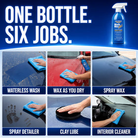Aero Cosmetics sprayed on car hood showing quick lift and wipe cleaning