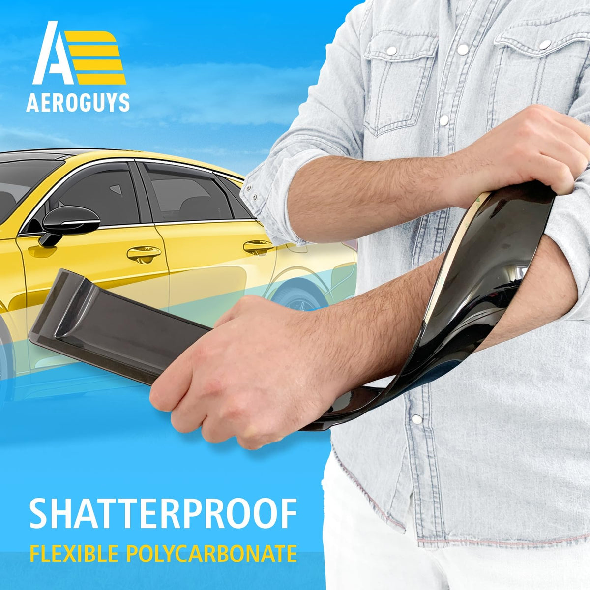 AEROGUYS rear passenger-side visor on car improving airflow and style