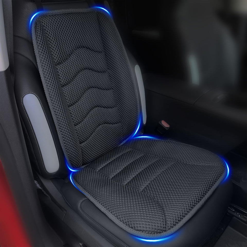 AEROiVi front view of seat cushion showing breathable mesh and ergonomic shape for cool comfort