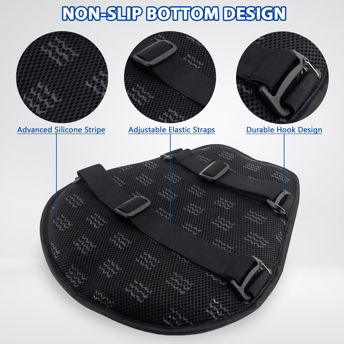 AEROiVi mounted on a motorcycle seat showing improved seating comfort