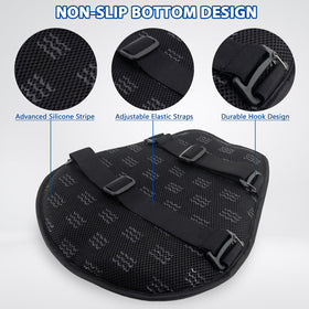 AEROiVi mounted on a motorcycle seat showing improved seating comfort