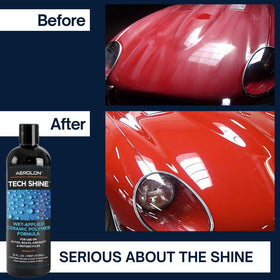 Treated windshield with Aerolon showing improved water dispersion benefit