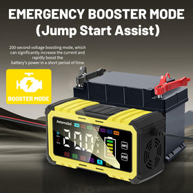 AeternaSol boost mode button close-up enabling rapid top-up charging