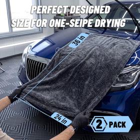 AetherAuto towel drying a car hood in one pass for streak-free finish