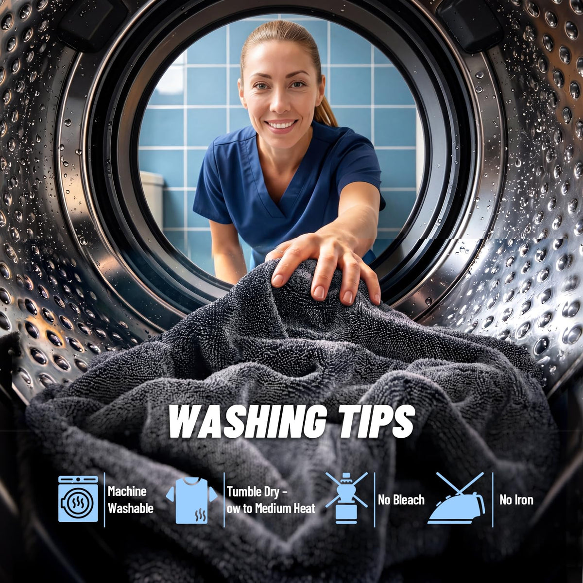 AetherAuto towel removing water from wheel and glass for versatile use
