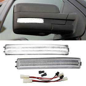 Aexploer front view of LED mirror assembly showing clean OEM fit and modern look