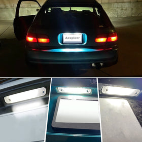 Aexploer mounted on license plate demonstrating clearer plate illumination at night