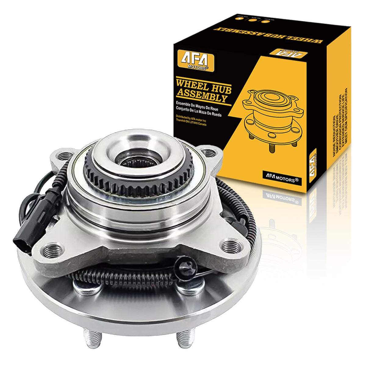 AFA Motors front hub assembly overview showing complete unit and fitment benefit