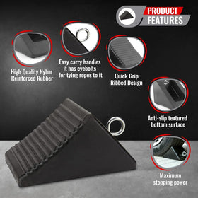 AFA Tooling chock next to a ruler showing compact size and portability