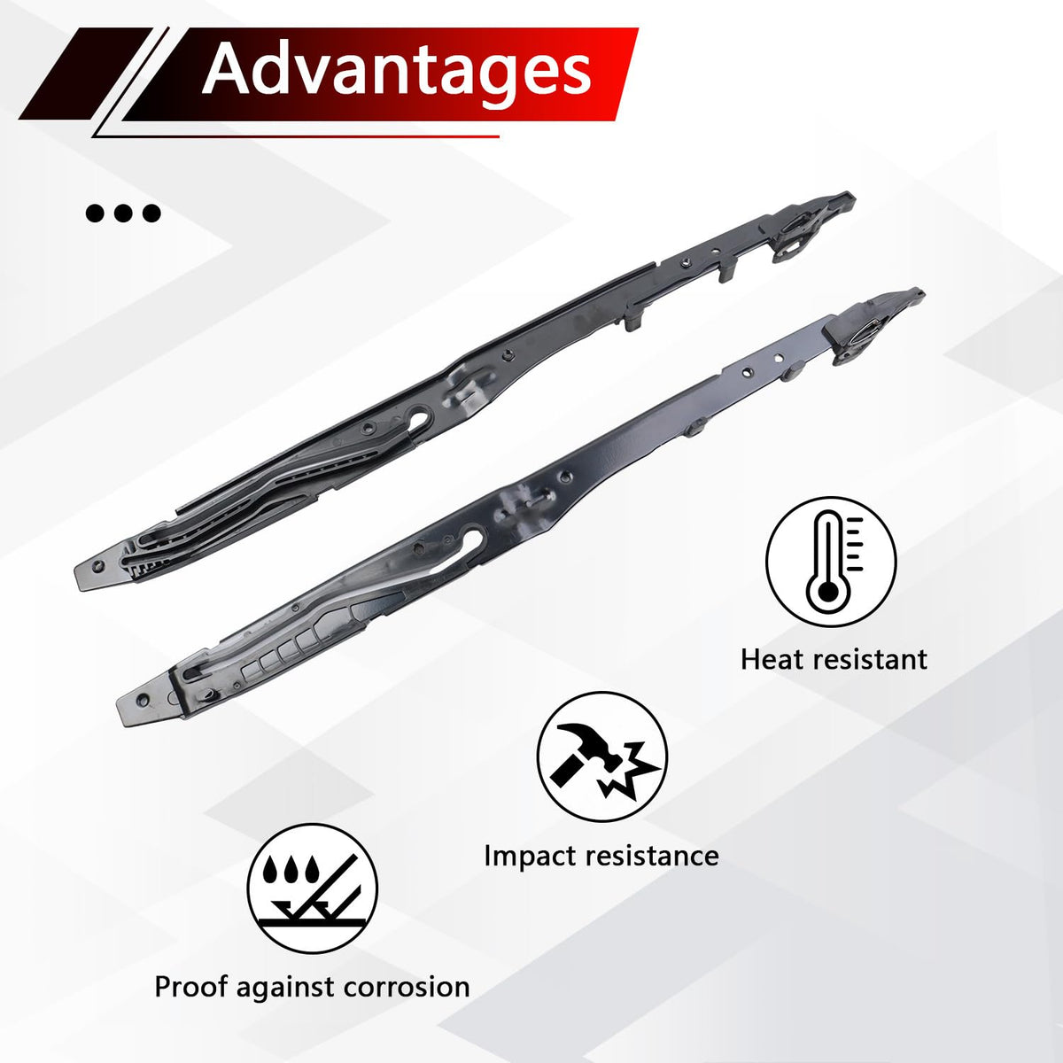 AFEISOL rails beside ruler showing accurate sizing for correct OEM fitment