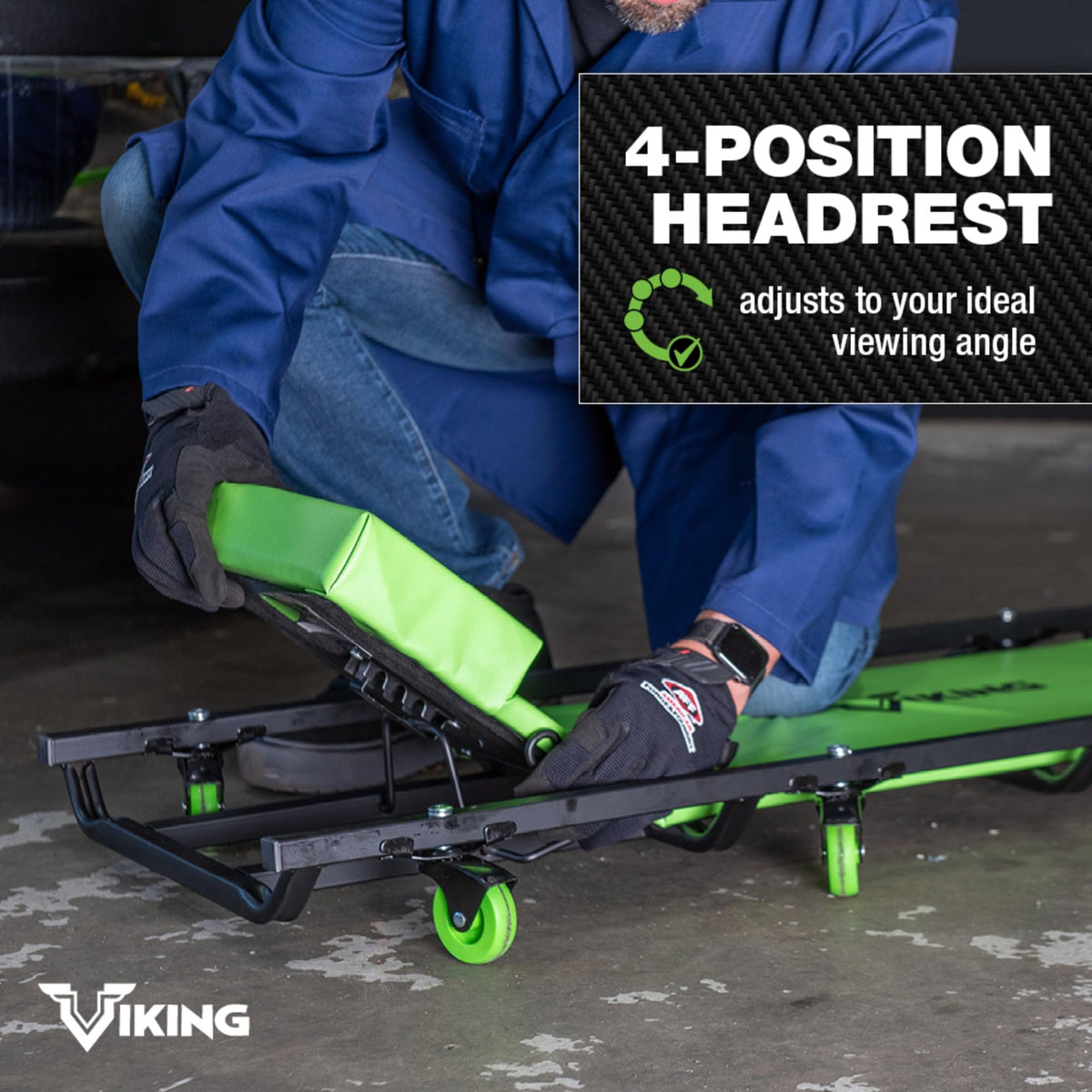 AFF Viking adjustable headrest at 45 degrees for ergonomic support