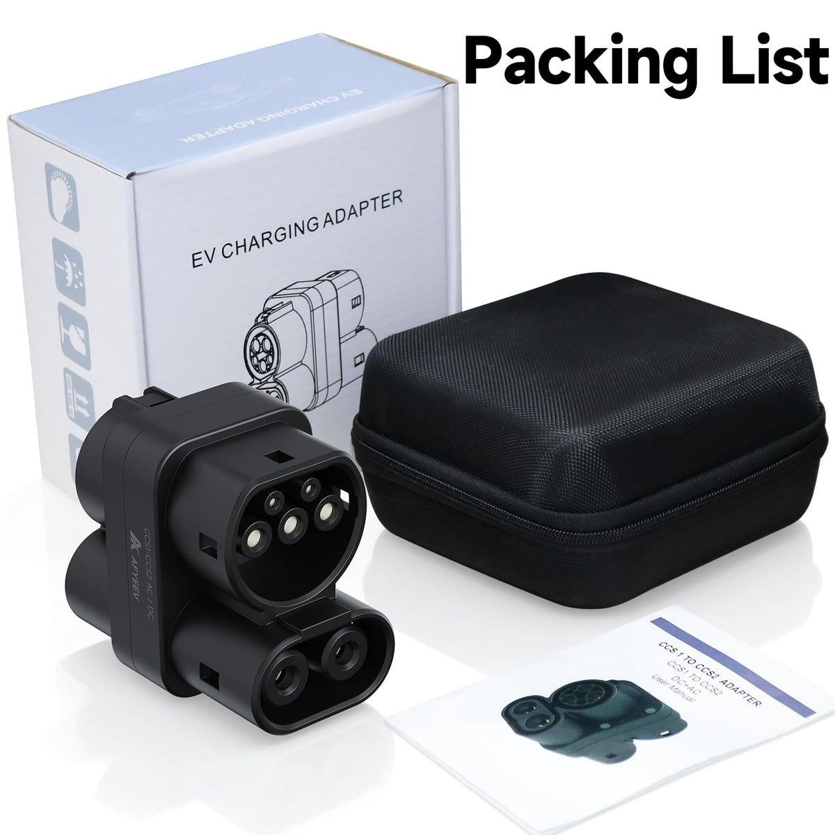 AFYEEV materials label showing UL94V-0 shell and silver-plated conductors for durability