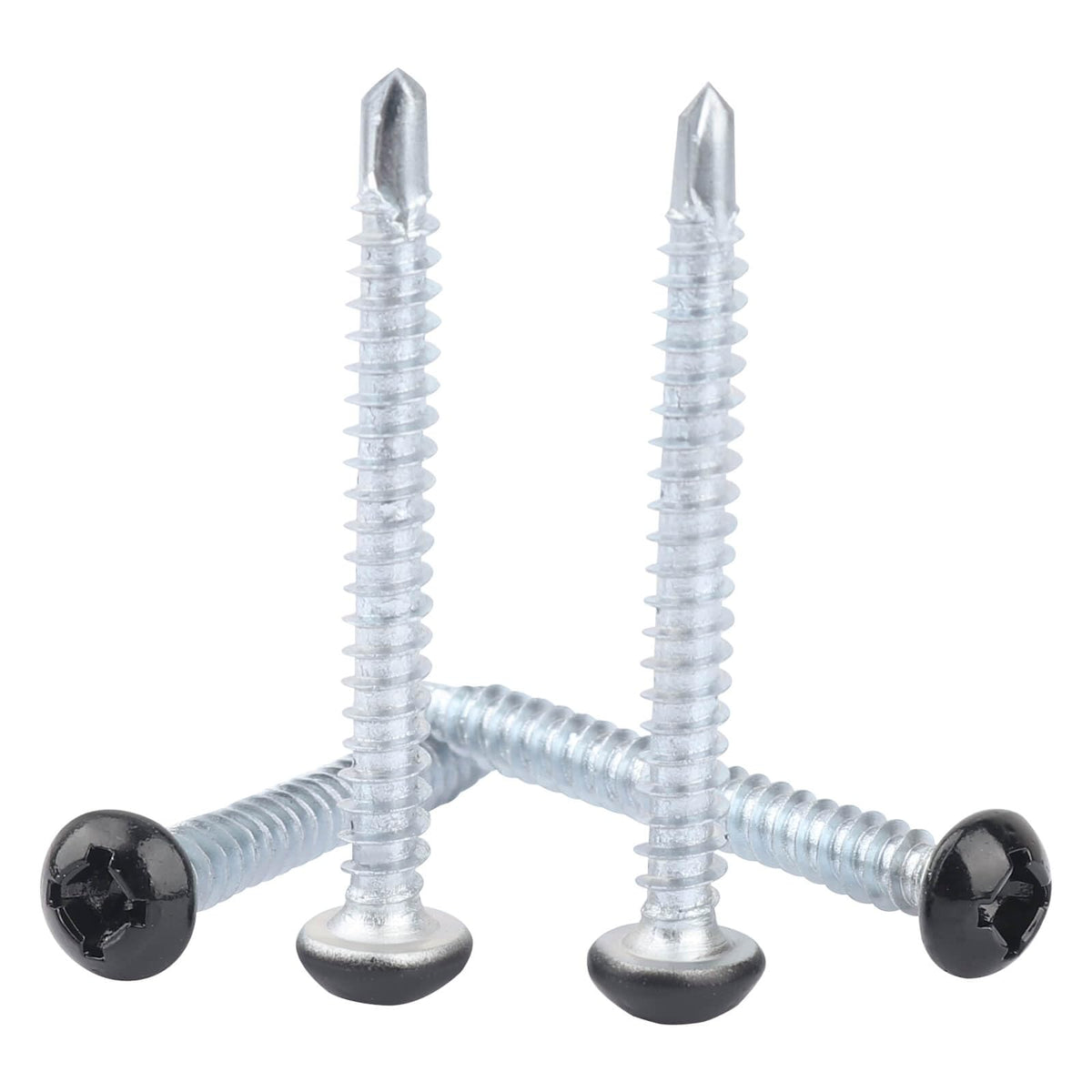 AFZZ front-packaging of 100 black pan head screws showing quantity and size, durable supply