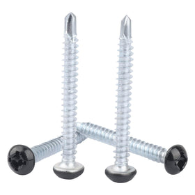 AFZZ front-packaging of 100 black pan head screws showing quantity and size, durable supply