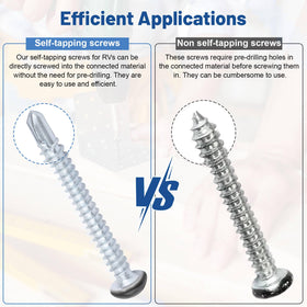 AFZZ screws fastening RV trailer panel demonstrating clean attachment, improves stability