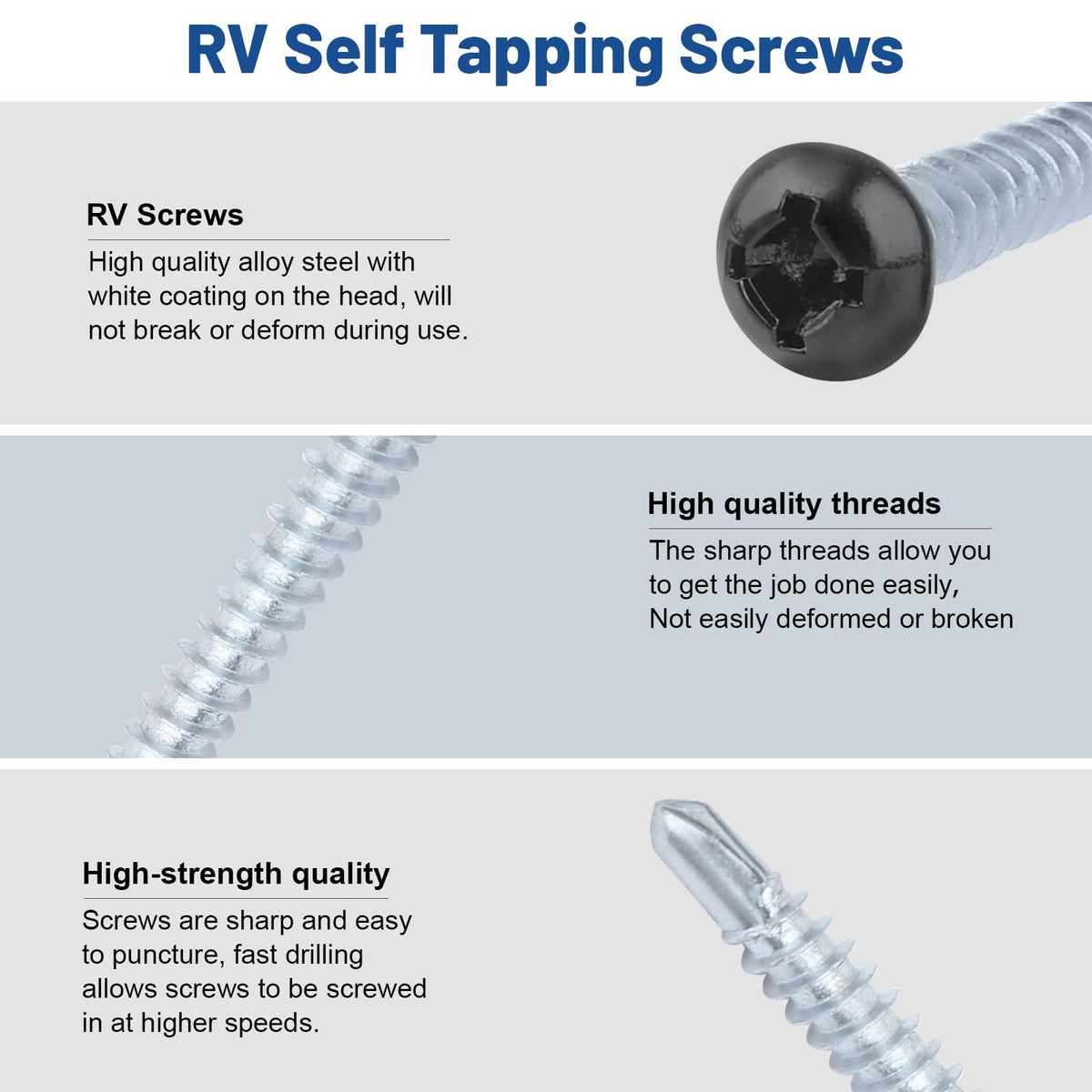 AFZZ thread profile of self-tapping screw cutting threads, fast secure joins