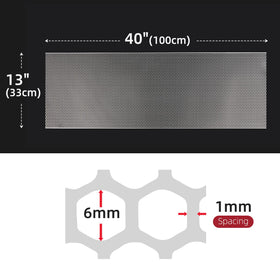AggAuto close-up honeycomb pattern highlighting 6mm spacing and airflow benefit