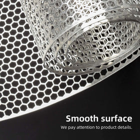 AggAuto mesh beside ruler illustrating 40x13 size for accurate fitting