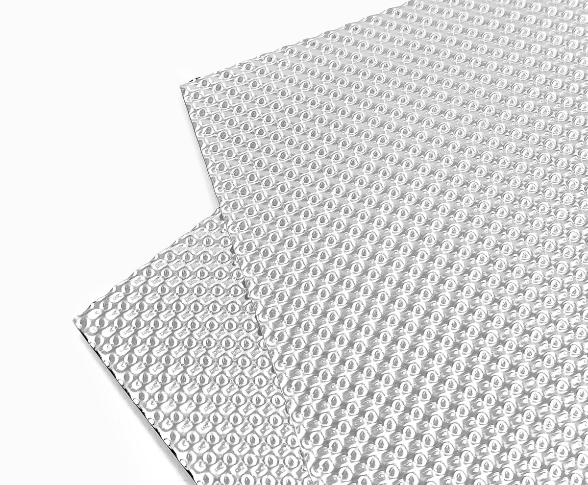 AggSound front view of 16x13 heat shield pack showing size and benefit