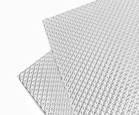 AggSound front view of 16x13 heat shield pack showing size and benefit