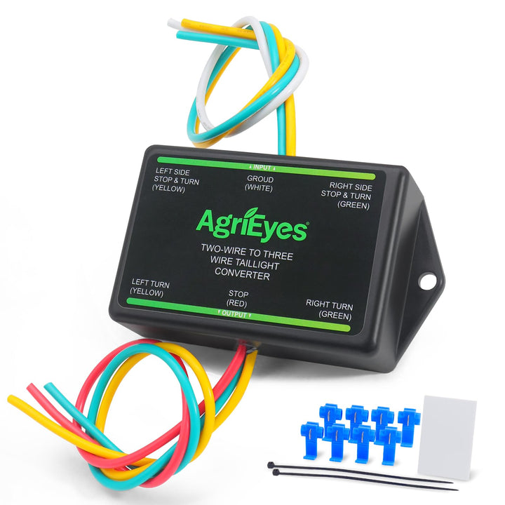 Agrieyes CT012 front view showing compact converter and connectors, simplifies wiring