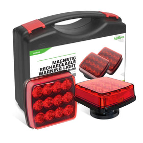 Agrieyes front view of red strobe showing lens and housing for clear visibility