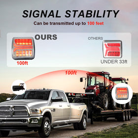 Agrieyes lights on truck and trailer illustrating quick tool-free use