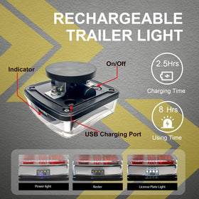 Agrieyes rechargeable LED tail lights glowing for improved night safety