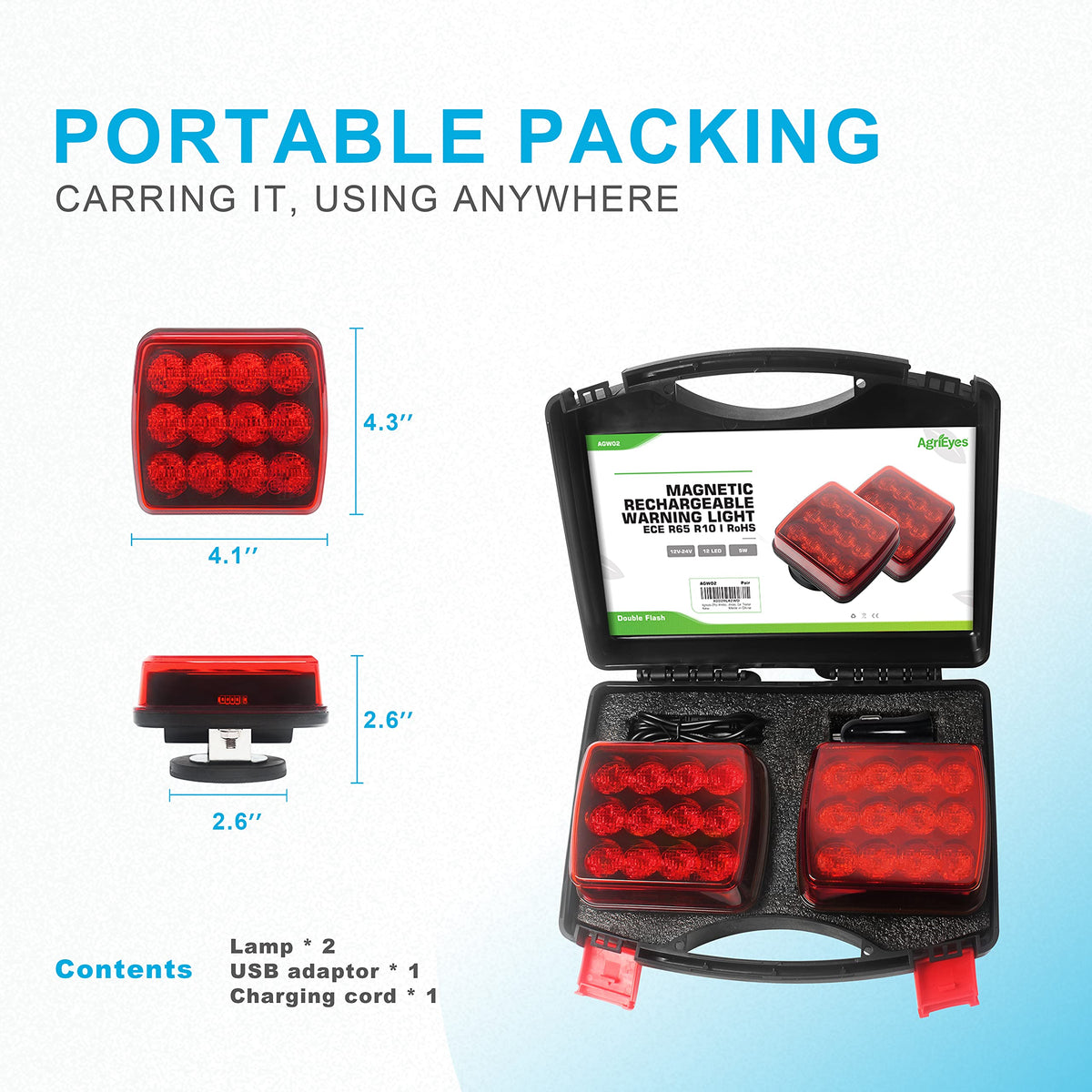 Agrieyes next to a hand for scale showing compact size and portability