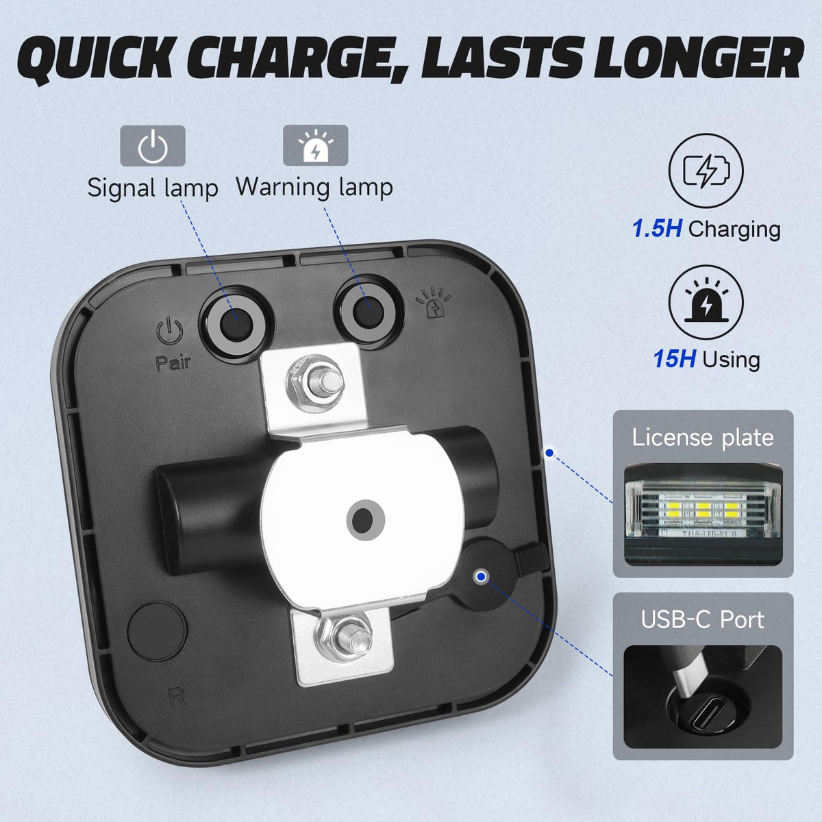 Agrieyes USB-C charging port showing quick charge convenience and reliability