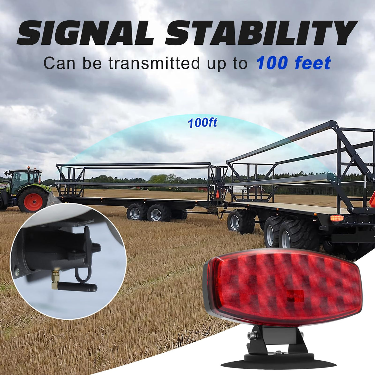 Agrieyes lights mounted on trailer demonstrating quick installation benefit