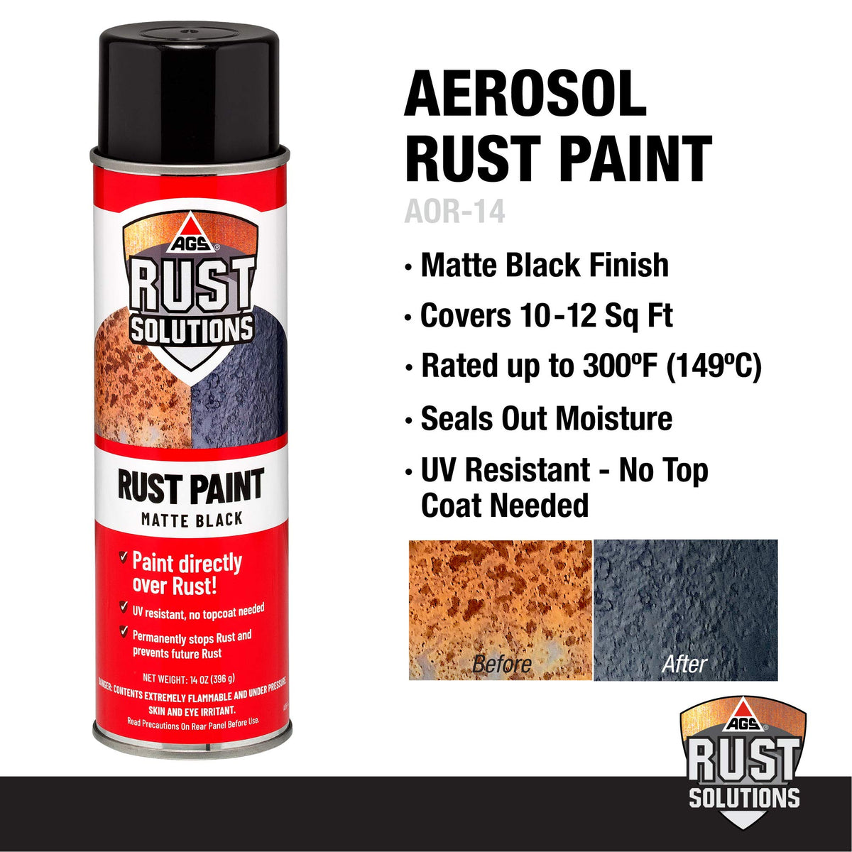AGS RUST SOLUTIONS being sprayed on a backyard fence to prevent further corrosion