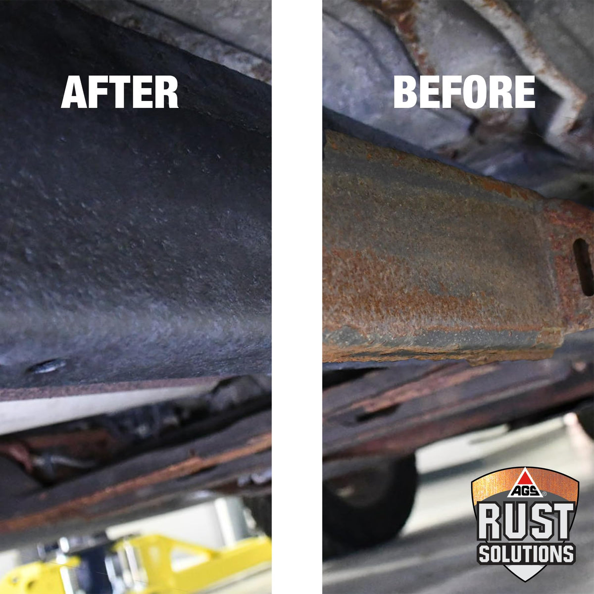 AGS RUST SOLUTIONS can held in hand to show 14oz size for on-the-go repairs