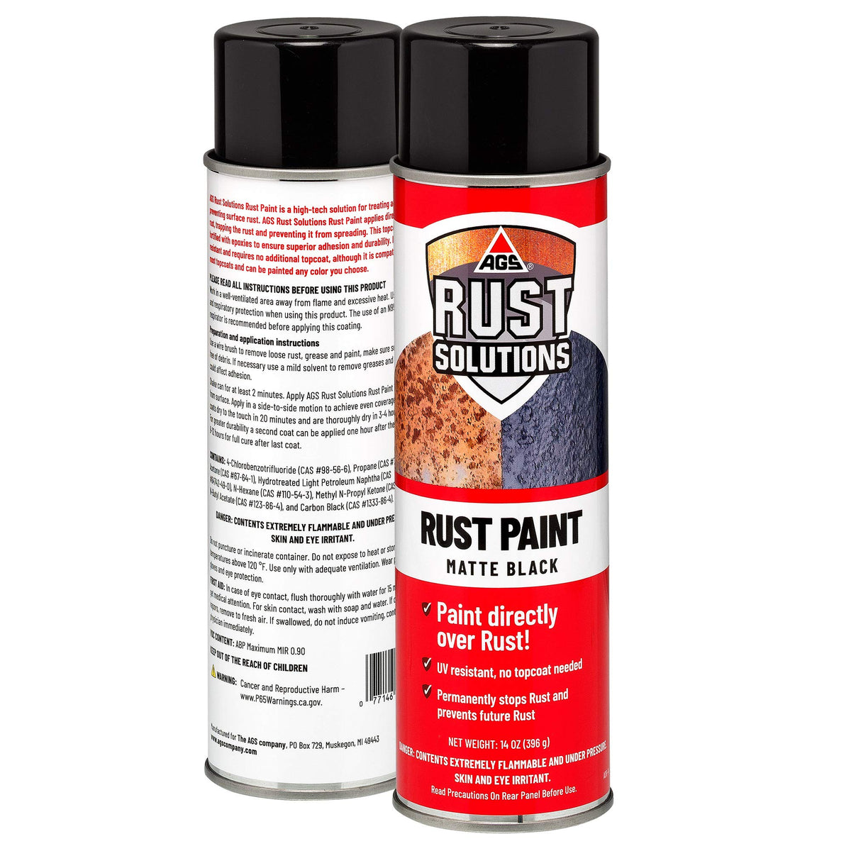 AGS RUST SOLUTIONS spray being applied to rusted metal for instant sealing benefit