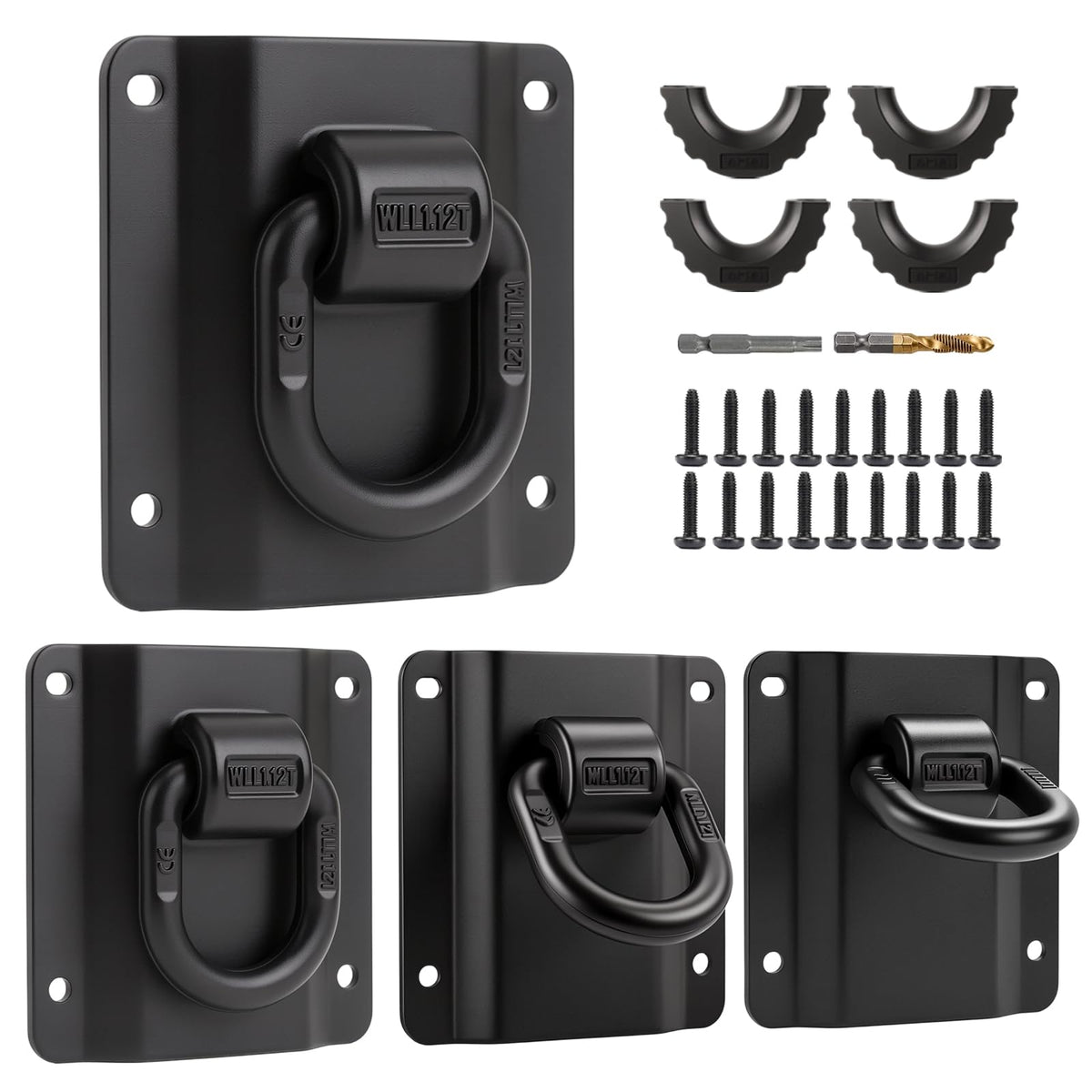 aHei front view of 4-pack anchors showing packaging and contents benefit durability