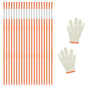 AHKUNMT front view of 10-piece marker set showing packaged poles and tape benefit