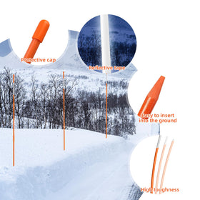 AHKUNMT markers installed in snowy driveway showing guides for snowplow benefit