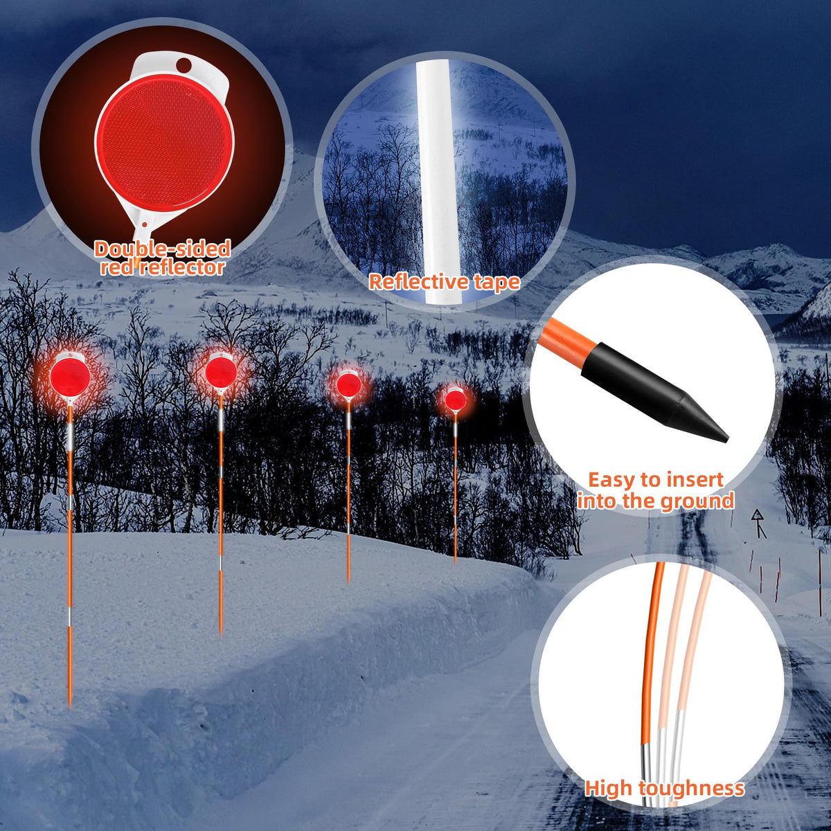 AHKUNMT detail of 8-inch reflective tape wrapped on shaft enhancing driver guidance