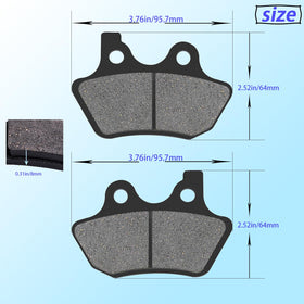 AHL brake pad next to ruler showing 97.5 x 64 x 8 mm size for accurate fitment