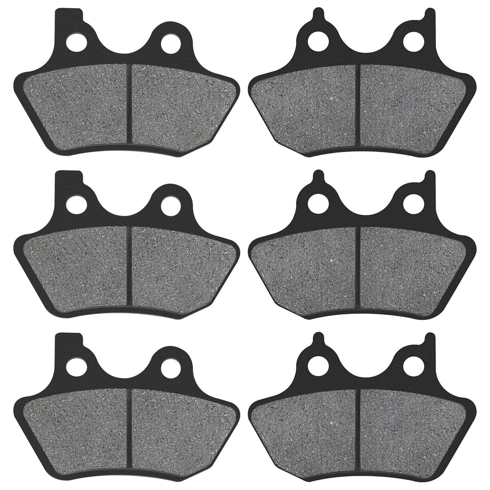 AHL front and rear brake pads packaging showing fitment and benefits