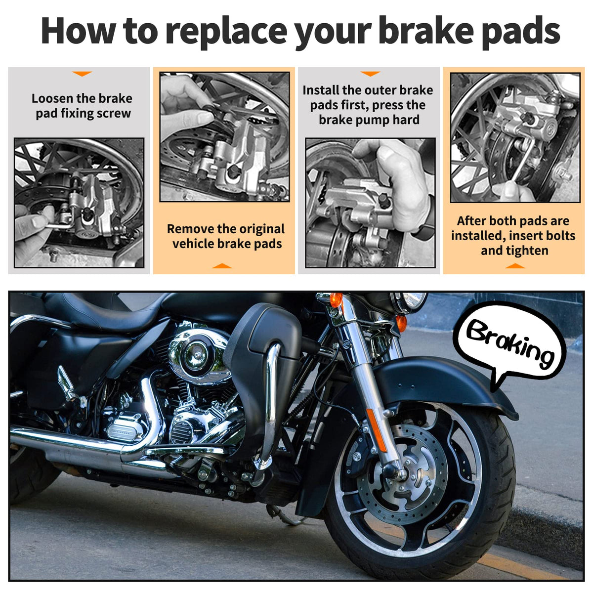 AHL-equipped Electra Glide touring on road showcasing reliable braking under load