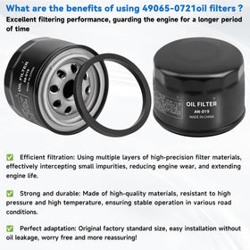 AHNTTGS oil filter beside ruler showing compact dimensions and fit