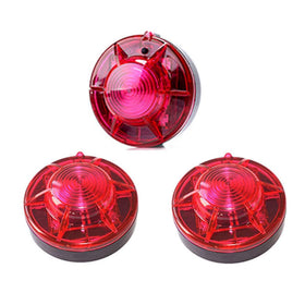 AHOUFHER front view of three red road flares showing packaging and contents