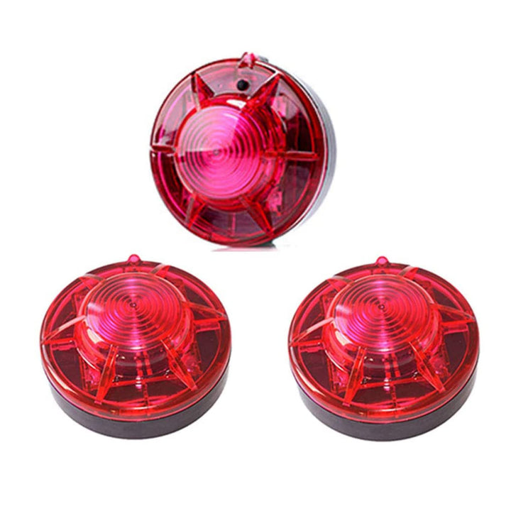 AHOUFHER front view of three red road flares showing packaging and contents