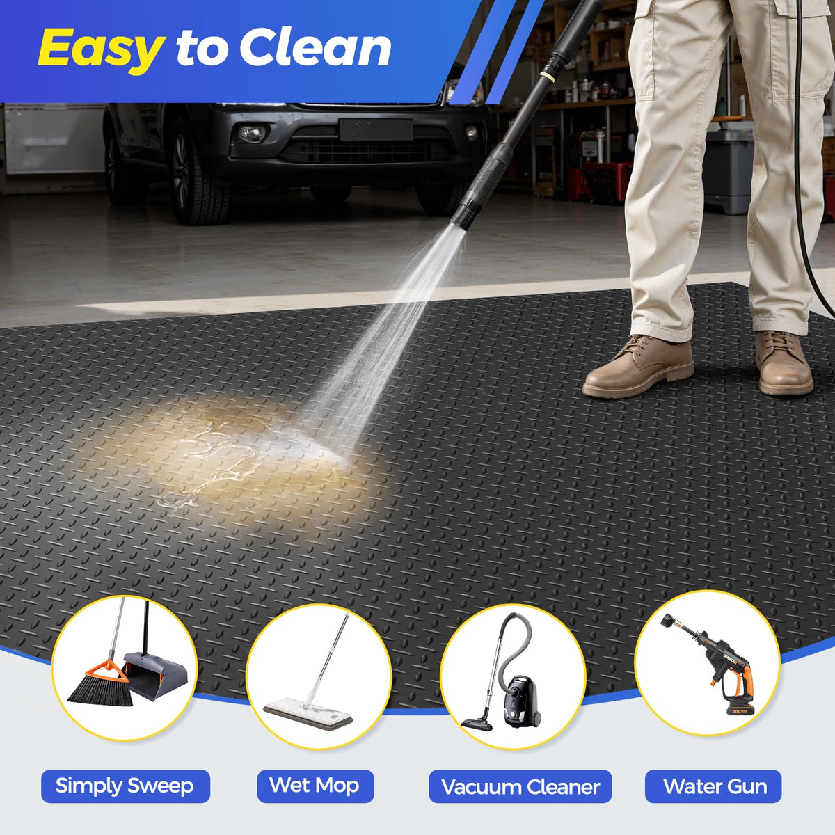 AHUAWA being hosed clean to show easy maintenance advantage